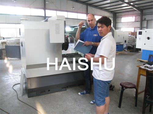 UK customers come to our company to learn CNC Wheel Lathe